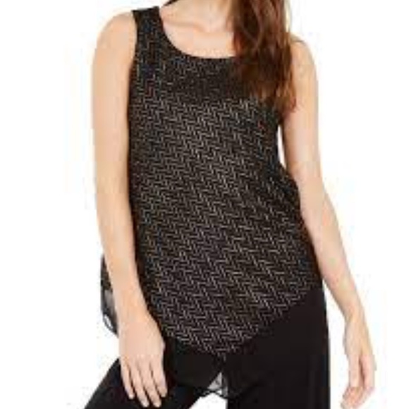 Alfani Women's Metallic Pointed-Hem Top - Picture 1 of 10